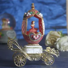Роскошный Eggshell карета Музыкальная Коробка открытая дверь танец Музыкальная Шкатулка Балерина коробки Музыкальная Коробка женский день Святого Валентина рождественский подарок