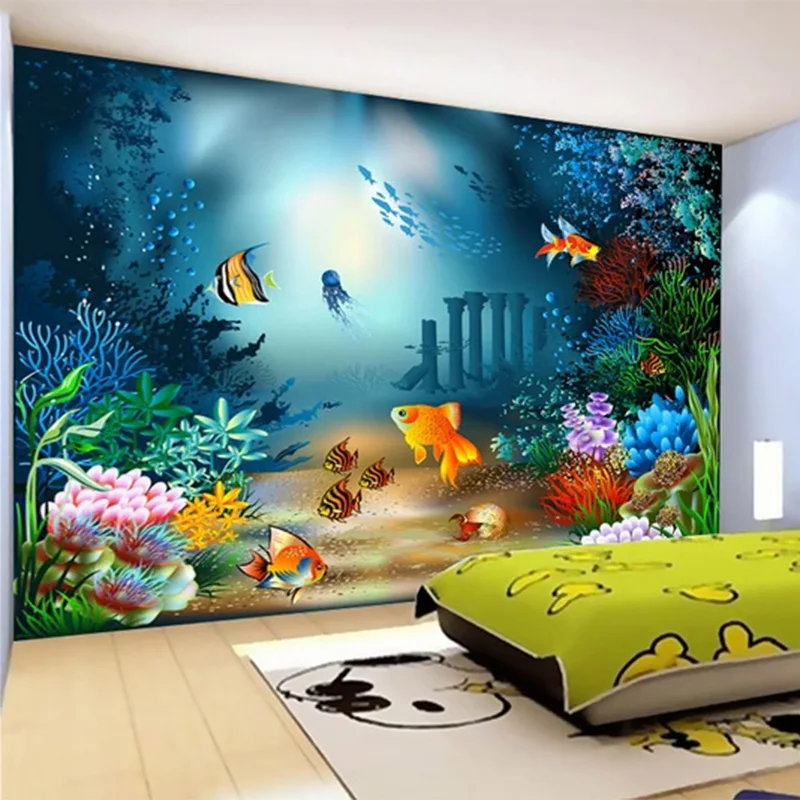 3D мультфильм подводный мир фото настенная живопись детская спальня декор | Отзывы и видеообзор