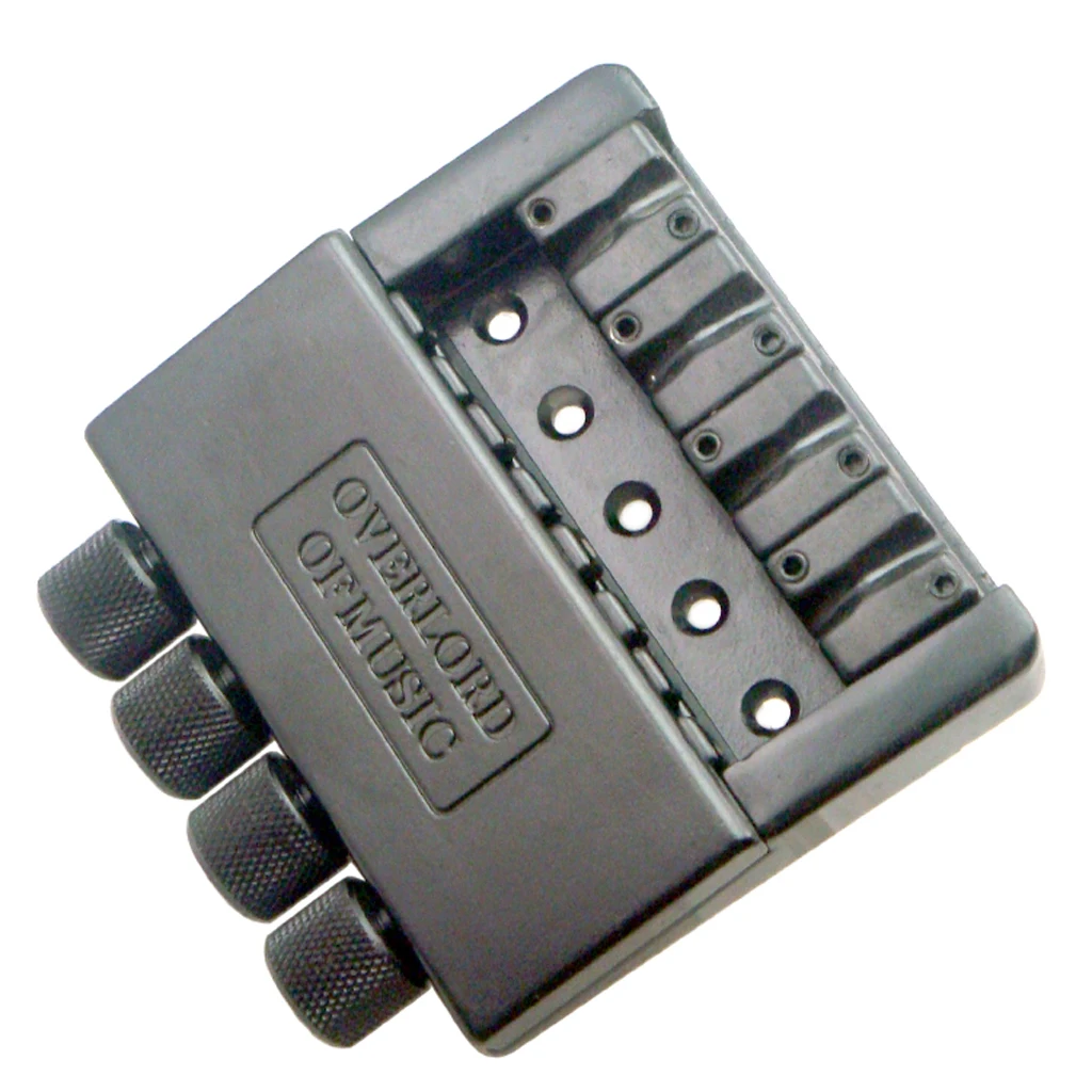 Black 4 String Bass Tailpiece Bridge System Saddle Headless Electric Bass Parts Accessory