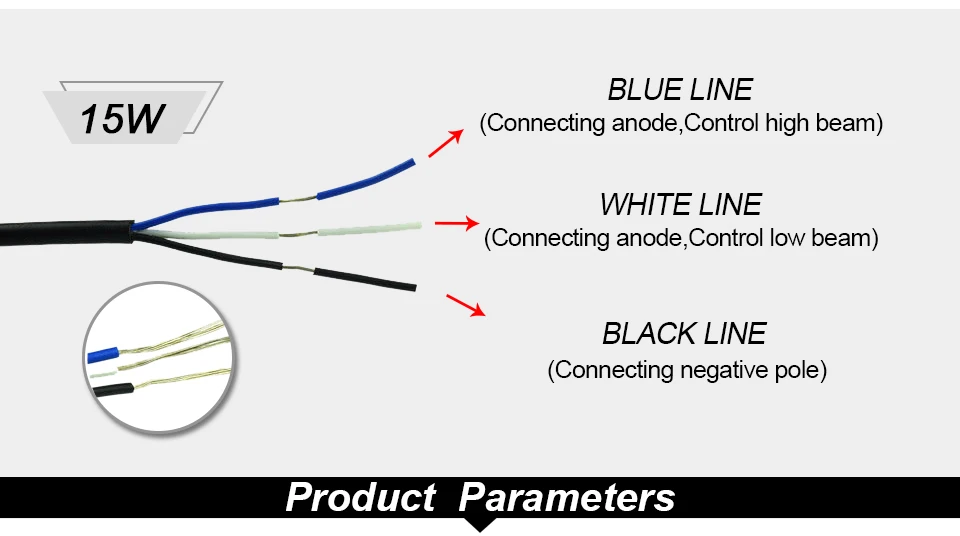 Foxcncar LED Car External Headlight DC12V 24V15W 10W MOTO White HighLow Motorcycle DRL Headlamp Spotlight Drive Fog Spot Lights (11)