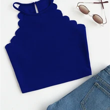 SHEIN Женские Топы Без Рукавов Сексуальный Летний Топ С Отделкой