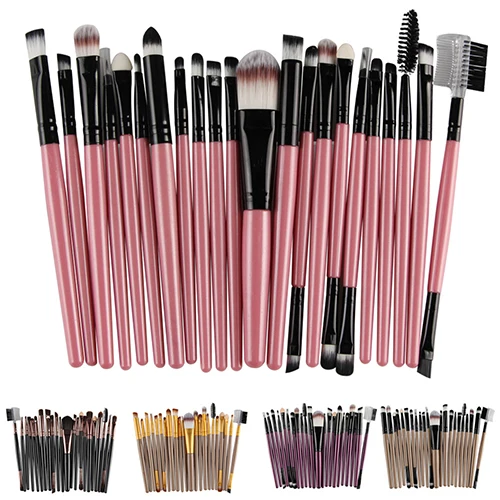 

22 Pcs Pro Powder Foundation Eyeshadow Eyeliner Blusher Lip Brush Set Makeup Tool
