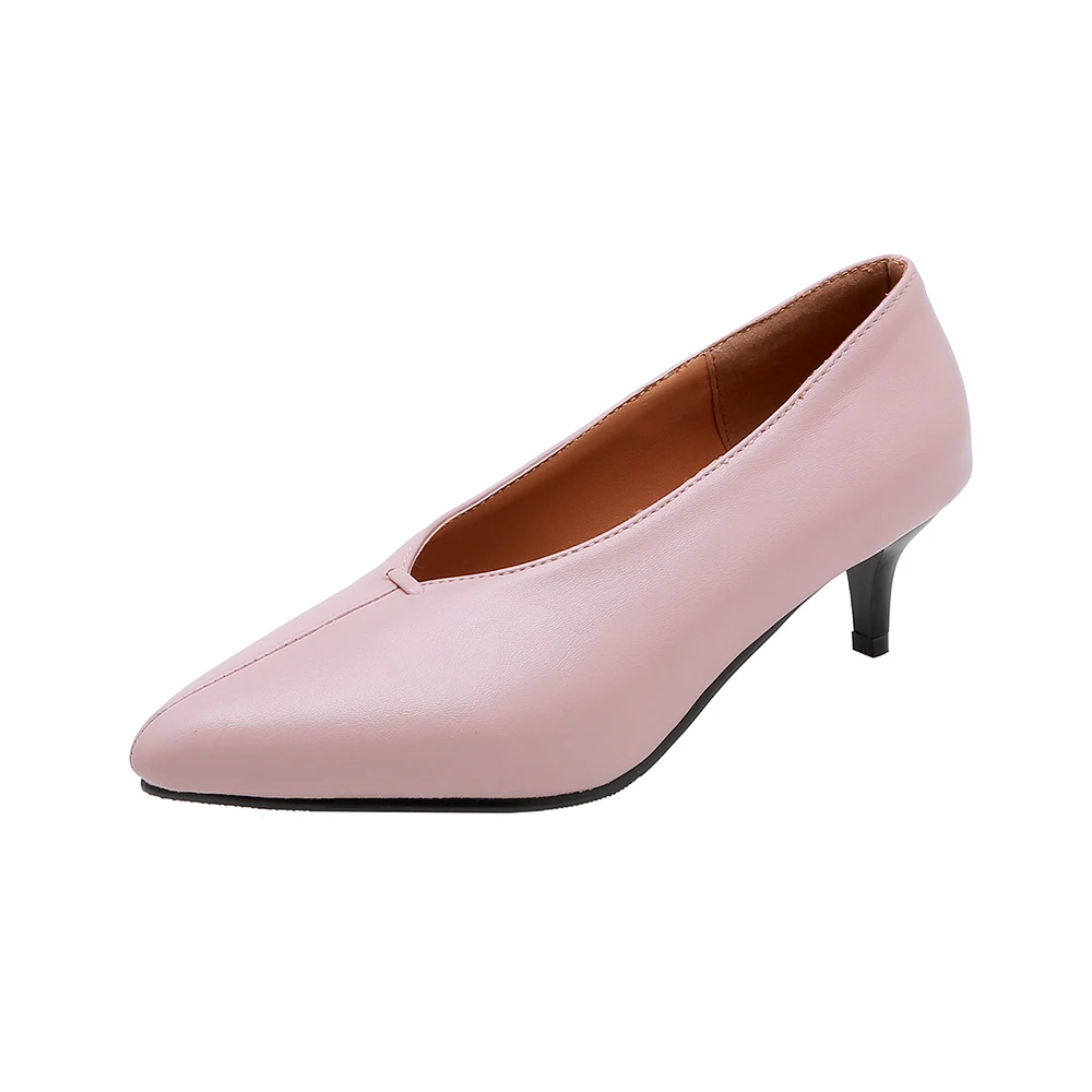 Г. Брендовые Новые Красивые коричневые, розовые женские свадебные туфли-лодочки пикантные женские вечерние туфли на каблуке 2 дюйма большие и маленькие размеры 30, 10, 43, 45, 48, BKA1 - Цвет: Pink