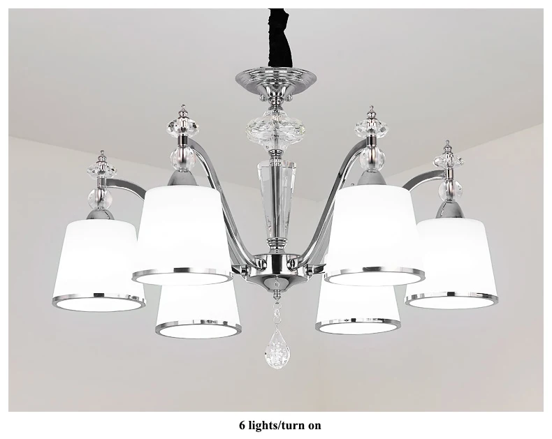 Современная хрустальная люстра Lustre Освещение хромированная металлическая столовая Светодиодная потолочная люстра освещение спальни