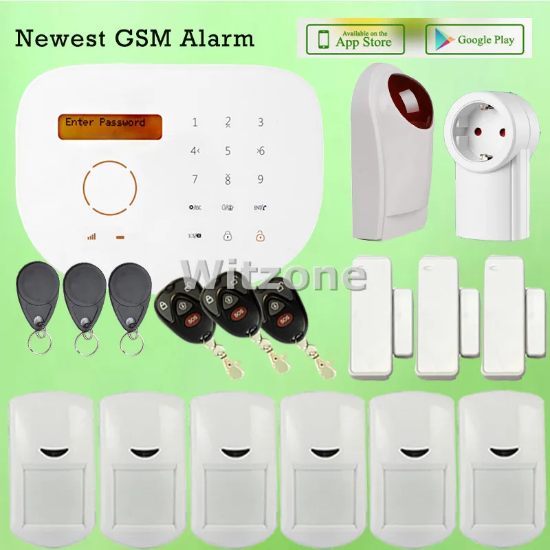 

DIY GSM Alarm Package APP Controlled Wireless Wired GSM Intruder Alarm System with Outdoor Flash Siren Horn and Relay Output