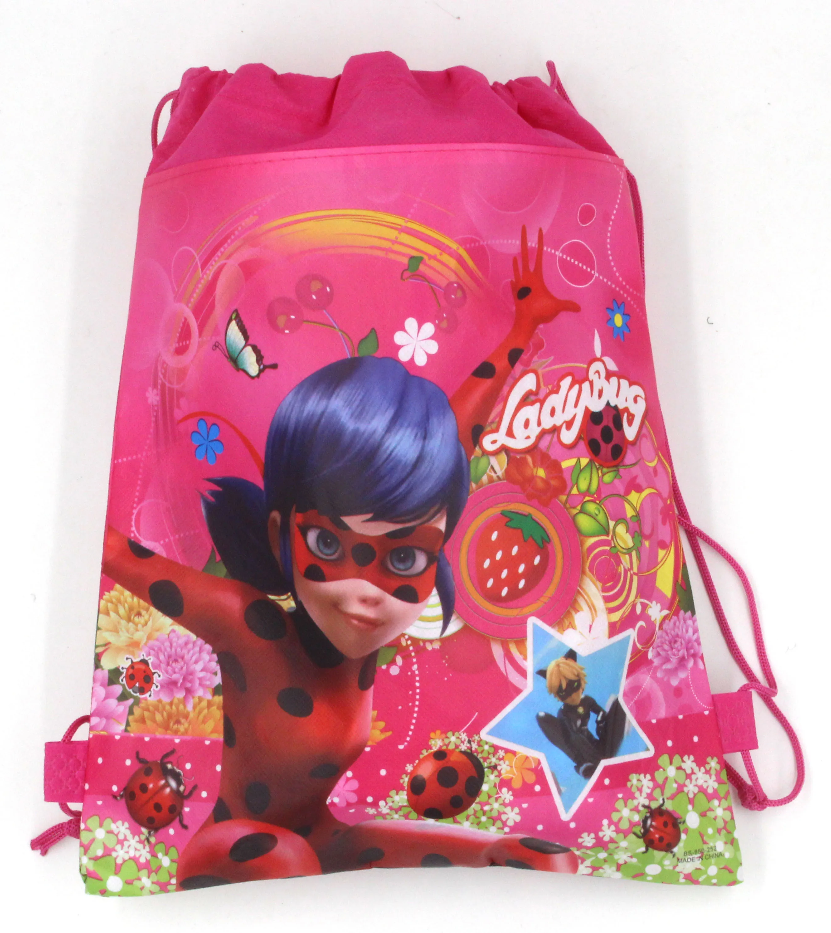 

12Pcs Miraculous Ladybug Cat Noir Boys Girls Cartoon Kids Drawstring Printed Backpack Shopping School Traveling Bags Party Gifts