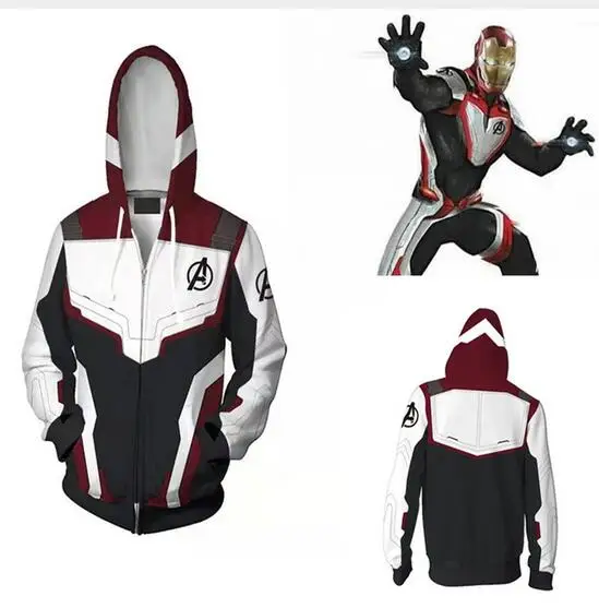 Avengers Endgame Captain America Cosplay Costume Quantum Realm Hoodies Sweatshirt Superhero Iron Man Shirt Coat Pants Men Women