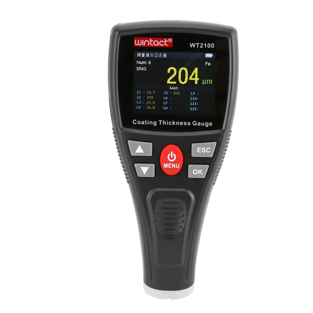 

WINTACT WT2100 Mini Digital Coating Film Iron Thickness Gauge Car Meter Paint Painting Tester Handheld Testing Color LCD