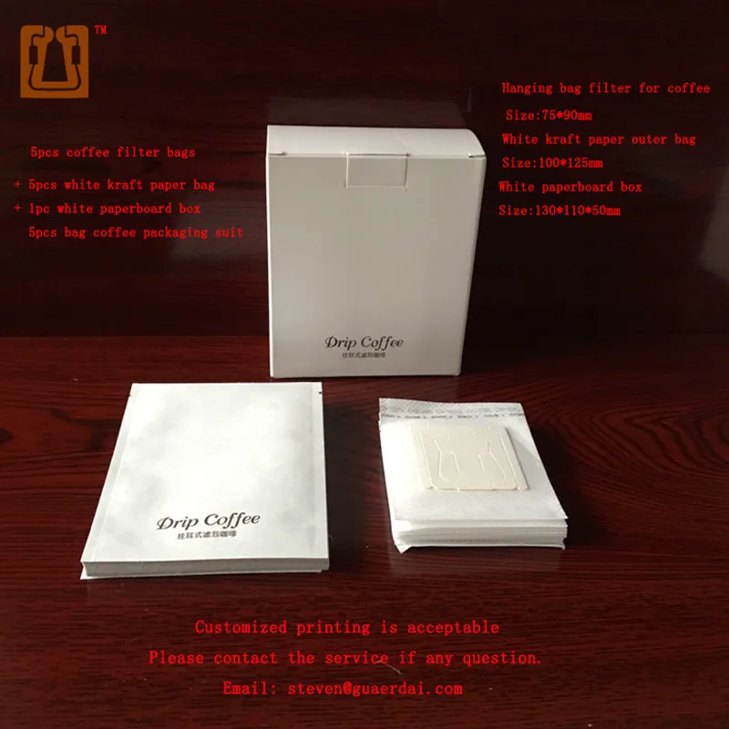 portable hanging ear coffee filter paper bag outer coffee pouches paper