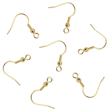 

50pcs 20x18mm 316L Stainless Steel Golden Plated Earrings Hook Nice for DIY Making Accessories
