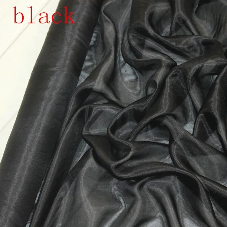 DD Мягкая тонкая Шелковая прядильная шелковая ткань материал для платьев Шарфы по 3 метра - Цвет: 01 black