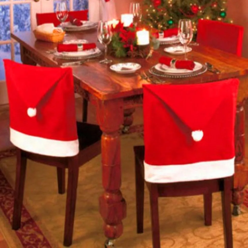 Suministros de decoración navideña a la moda para mesa de comedor, funda silla de Navidad, decoraciones navideñas para el 2016 Natal|supplies party| - AliExpress