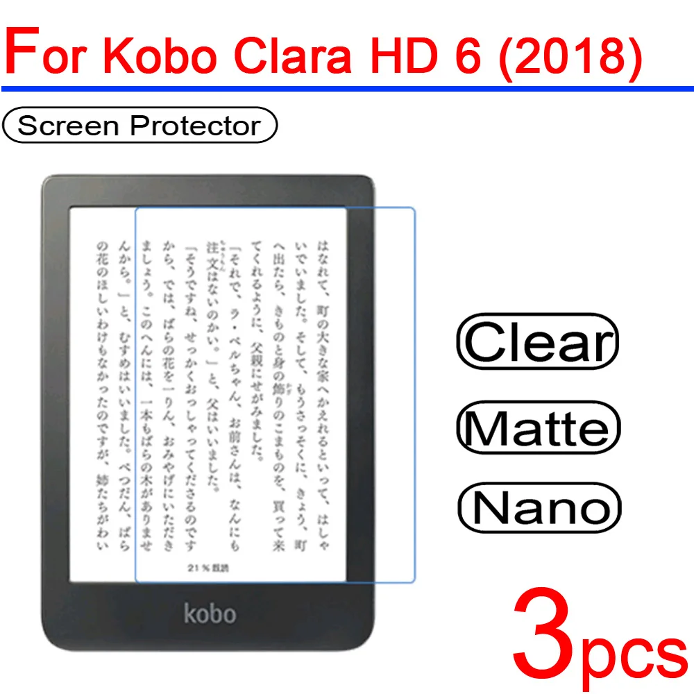 3 шт. Ультра прозрачная мягкая PET для Kobo Clara HD 6 (2018) Защитная пленка экрана защитная