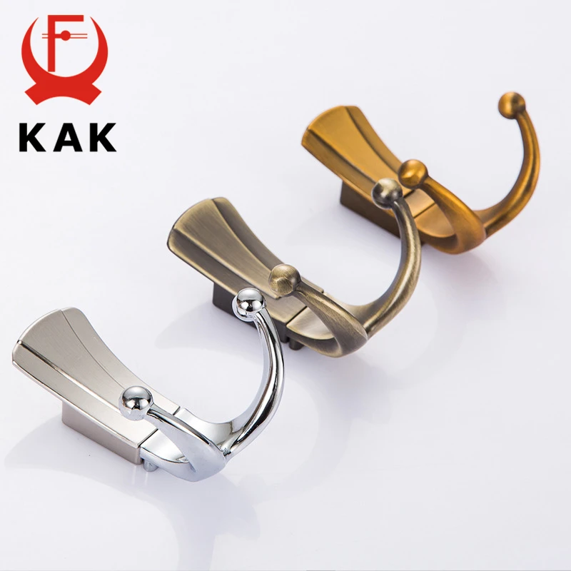 KAK Fashion Bathroom Wall Hangers 2 Hooks Robe Coat Wall Hooks Wall Mounted Clothes Hanger Racks with screws Furniture Hardware - Image 2