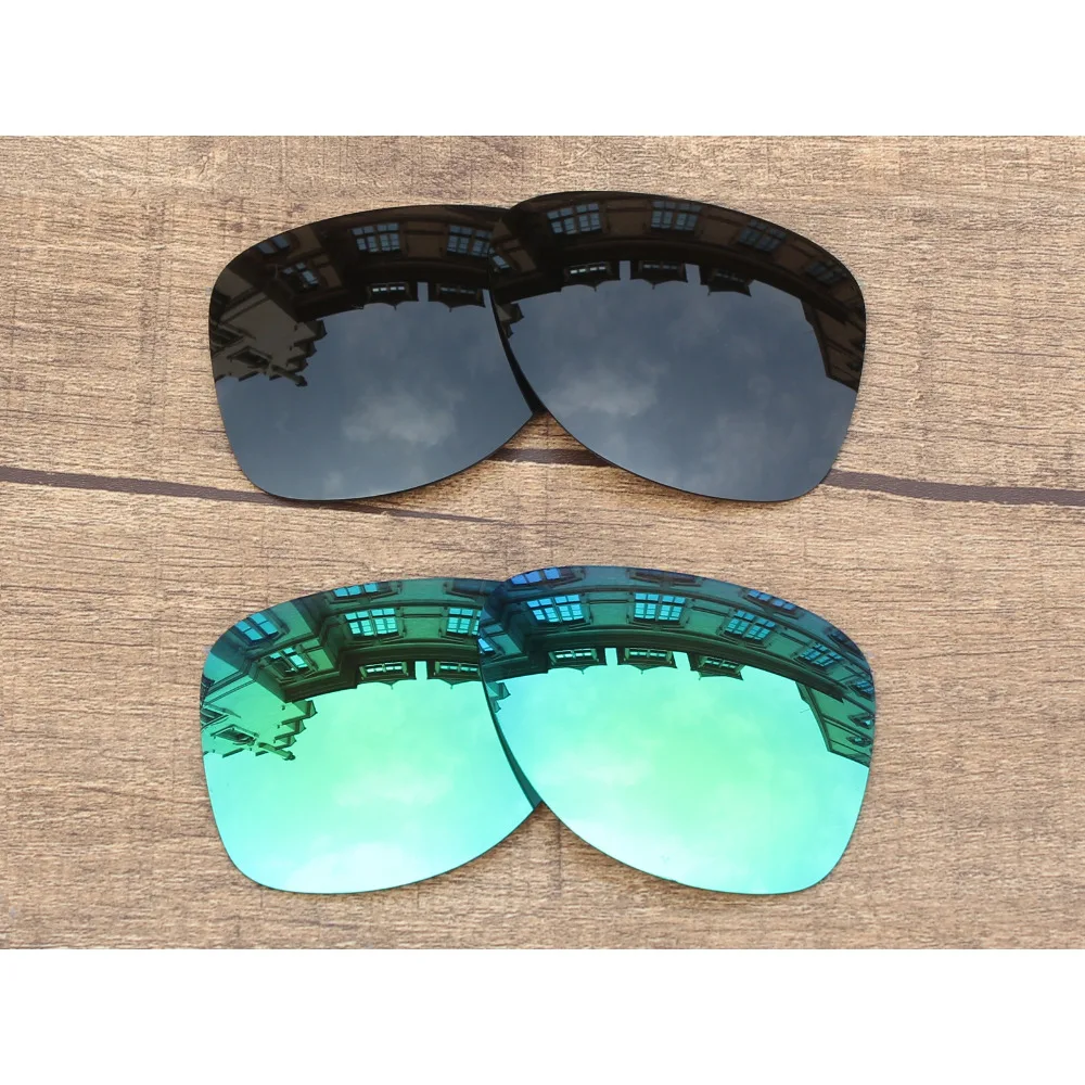 

Vonxyz 2 Pairs Stealth Black & Jade Mirror Polarized Replacement Lenses for-Oakley Dispatch 2 OO9150 Frame
