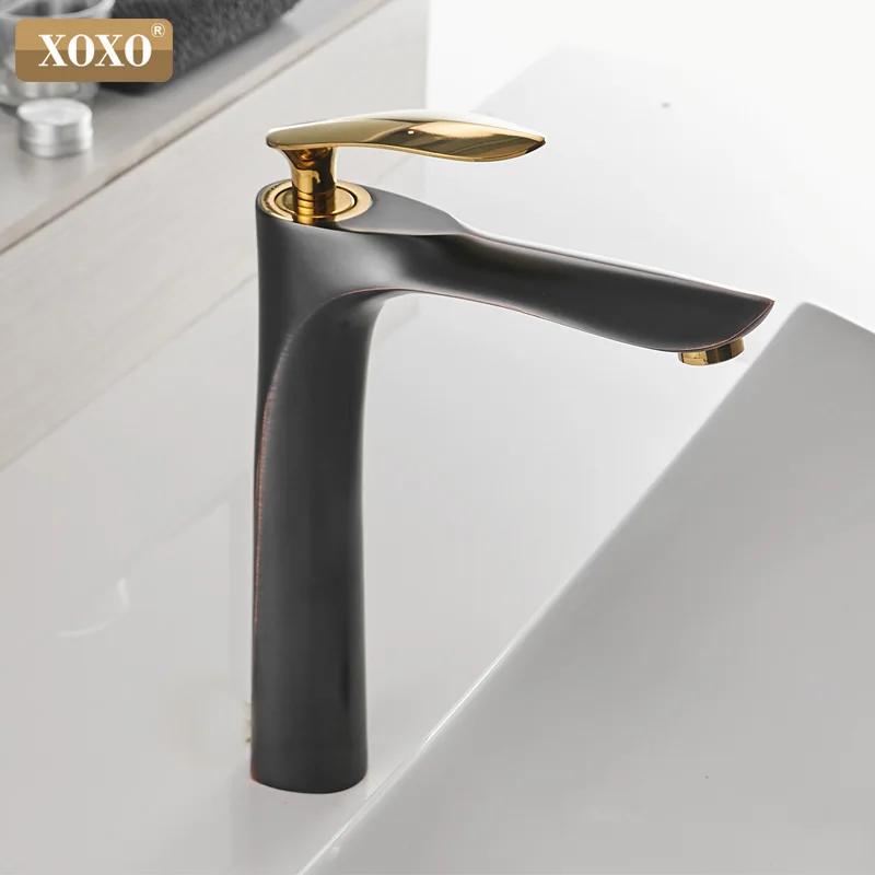 Preise XOXO Becken Armaturen Kalten und Hot Einzigen Loch Mischbatterie Schwarz Weiß Gold Mischbatterie Für waschbecken Wasserhähne 20055  1