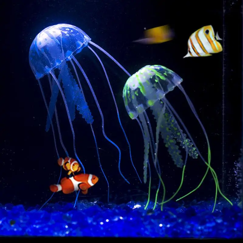 Искусственные Медузы аквариумные аксессуары для аквариума имитированные флуоресцентные яркие украшения для аквариума Медузы