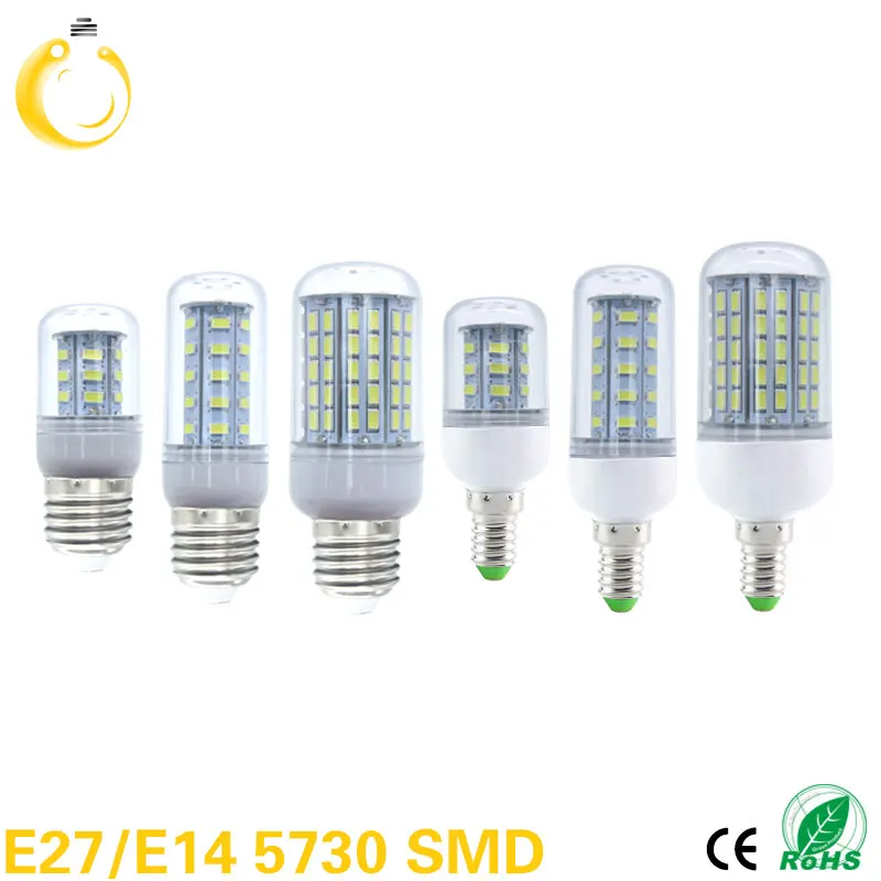 1 шт. 5730 smd 24 36 48 56 69 72 96 Светодиоды СВЕТОДИОДНЫЕ лампы E14 E27 светодиодная лампа 220 В