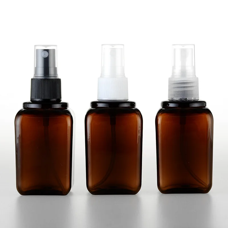 

2pcs/set 80ml brown thickening PET bottle Spray bottle Ordinary nozzle Sub-bottle Small watering pot wholesale BQ193