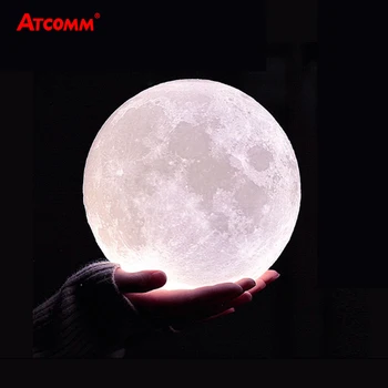 

3D Print Moon LED Table Lamps USB Chaged Touch/Remote Control LED Night Light 10 Levels Dimmable With 24 Key RGBW Controller