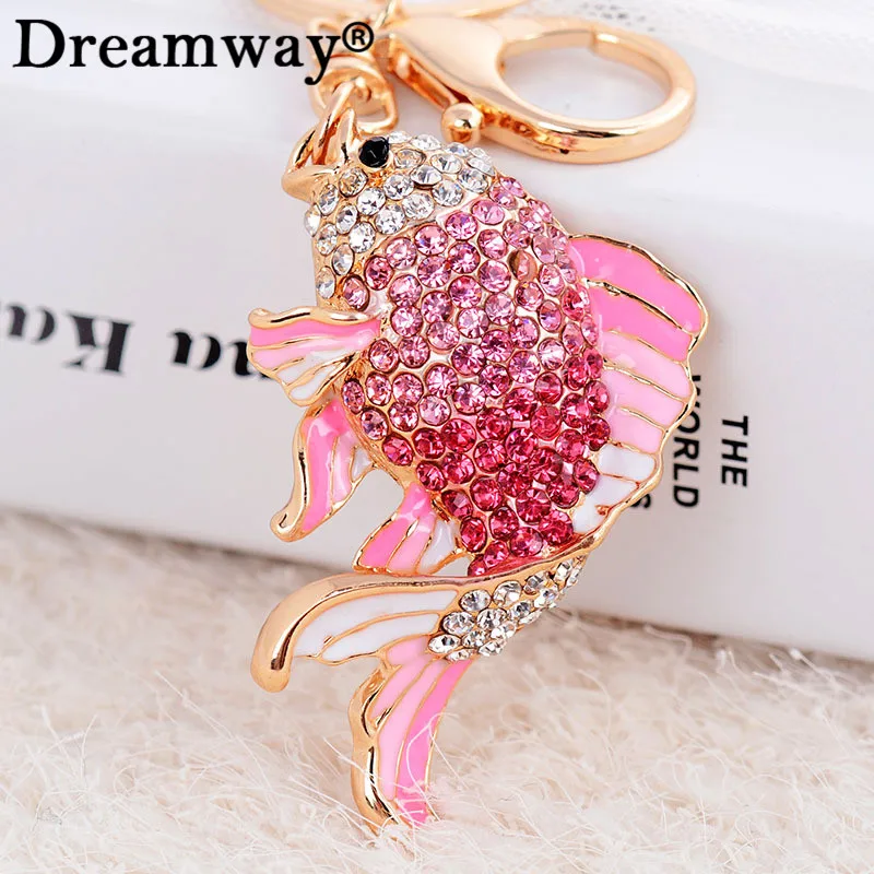 crystal fish keychain fashion rhinestone cyprinoid lucky carp key