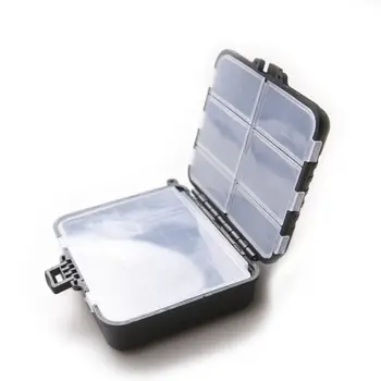 

Plastic Separable Rock Fishing Lure Hook Holder Box Case Black Secure Clasp Lock