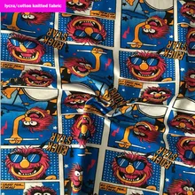 Хороший мультфильм ткань хлопок/лайкра вязаная ткань стрейч Симпатичные Улица Сезам Элмо набивные ткани DIY Швейные футболка Костюмы