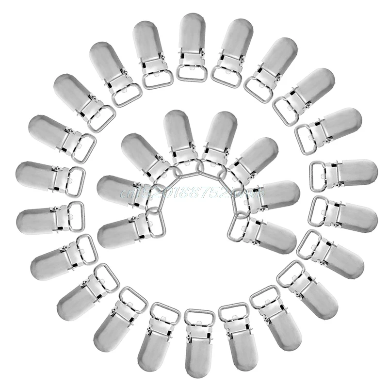 

30 pcs Round Mental Baby Pacifier Clip Soother Clasps Pacifier Clips Suspender Clip Dummy Clip Mental Holders #T026#