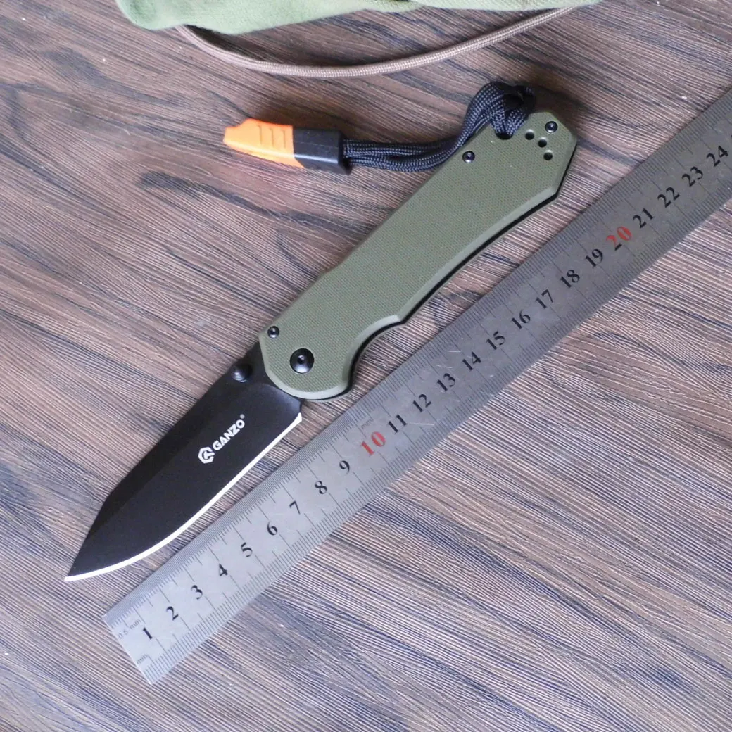 Жар-Ganzo G7453 440C G10 ручка со свистком складной нож для выживания Отдых на природе нож карманный тактический уличный инструмент EDC - Цвет: Зеленый