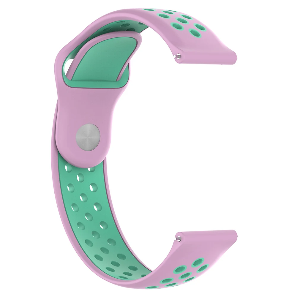 Ремешок для часов samsung Galaxy Watch 42 мм 46 мм сменный ремешок для часов 20 мм силиконовый ремешок двухцветный спортивный браслет - Цвет: Pink Teal