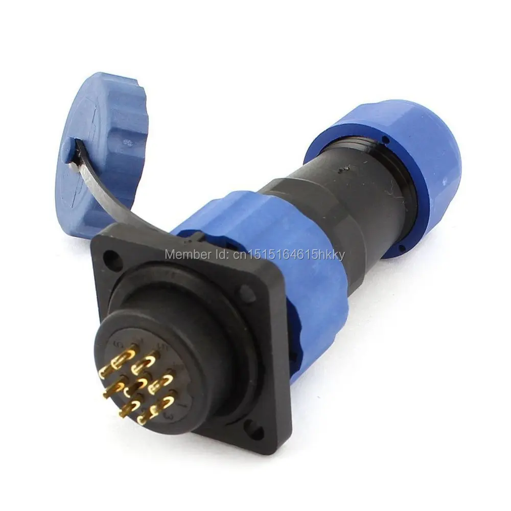 

SD20 20mm 9 Pin 9P Square Flange Waterproof Aviation Connector Straight IP68