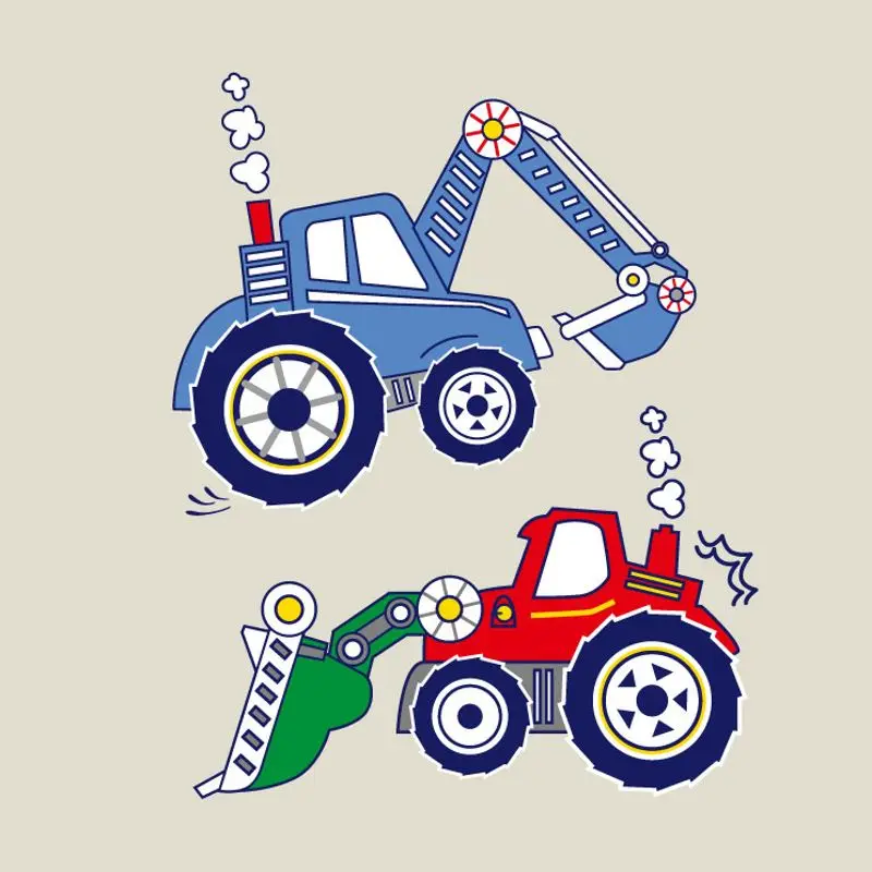 

Cartoon Forklift Transportation Iron On Stickers Washable Appliques A-level Patches Heat Transfer For DIY Accessory Clothing