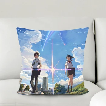 

Oct. Home Textile Micro-suede Fabric One-sided Two-sided Pillow Case Japanese animated movie Your Name Taki & Mitsuha #41054A
