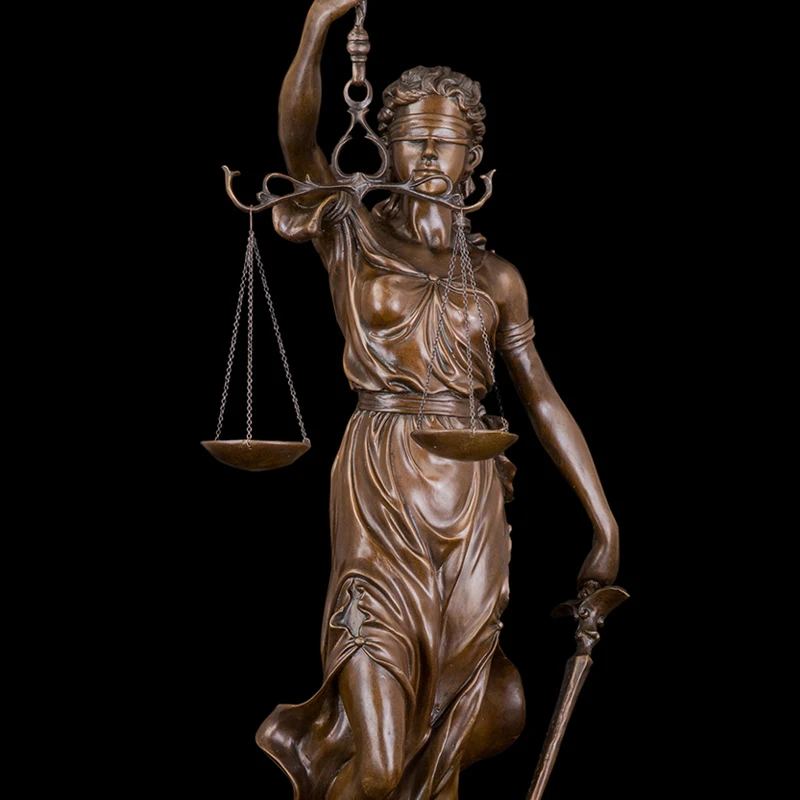 ATLIE BRONZES 30'' Estatua justica Bronze Sculpture Lady Scales of