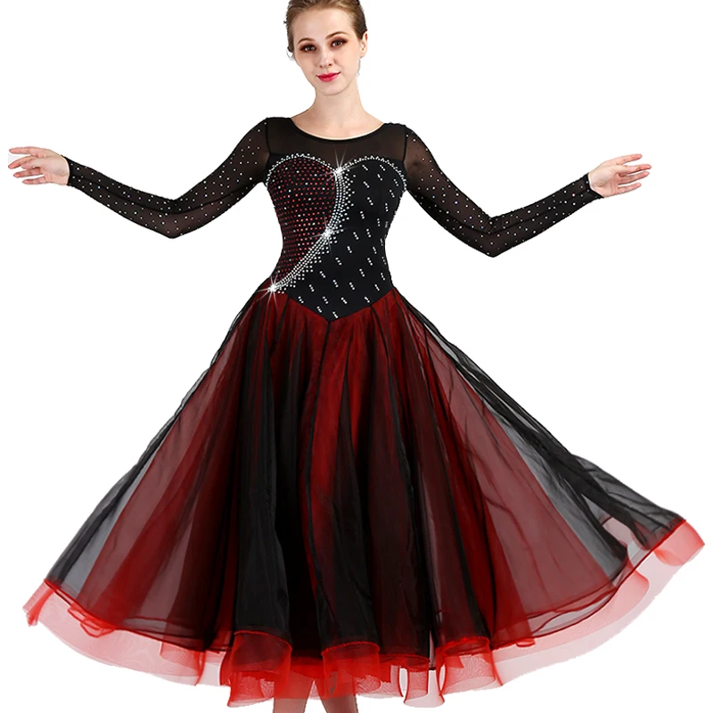 

2019 New Costume Sale Ballroom Dance Skirts Newest Design Woman Modern Waltz Tango Dress/standard Competition Dress MQ081