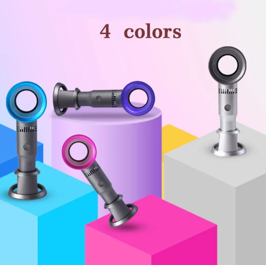 

new Portable USB Rechargeable Portable Bladeless Fan Handheld Mini Cooler No Leaf Handy Cooling Fan With 3 Fan Speed Level