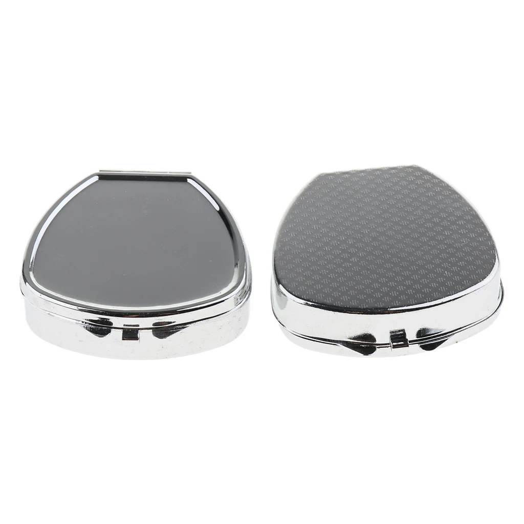 2pcs Metal Pill Box Holder Rectangle Medicine Vitamin Organizer Pill case for Purse Pocket (2 Compartments)