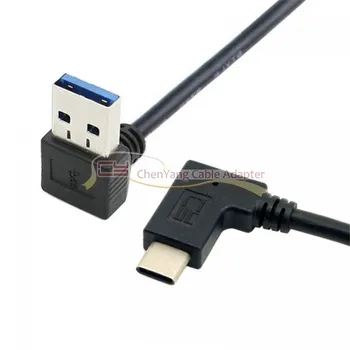 

Reversible USB-C USB 3.1 Type C Angled to 90 Degree Down Angled A Male Data Cable for Macbook & Tablet & Mobile Phone 30cm