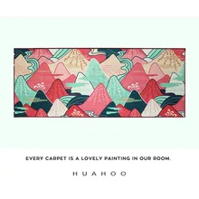 Японский стиль ковер на кровать с длинным коврик ковер для спальни украшения облако в горах коврик красный прямоугольный ковер для домашнего использования