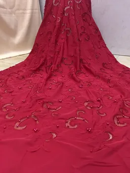 

Nigerian french net Lace David-10.902 Embroidered Cord Lace Fabric with full beads for bridal dress