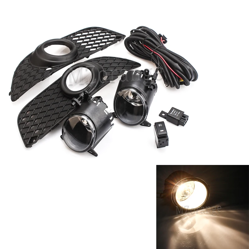 

1 pair car light fog lamps LED fog lights Grilles Wires Switch Kit for Mitsubishi Lancer 2008 2009 2010 2011 2012 2013 2014