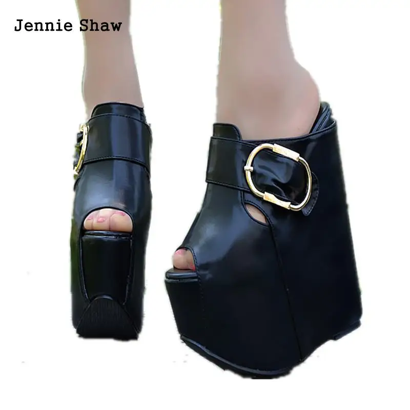 

18cm 19cm White Black Summer High Heel shoes For Women Sexy shoes Fashionable Open Toe