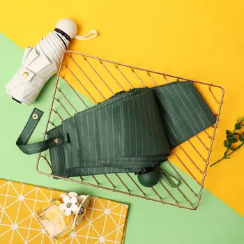 

Mini Five-folding Non-automatic Umbrella 8 Ribs Pongee Fabric UV Protection Outdoor Travel Umbrella Easy To oOpen And Close