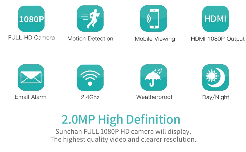 SUNCHAN 8CH авто-пара Беспроводная система 6*2,0 мегапиксельная 1080 P HD беспроводная наружная ip-сеть домашняя камера видеонаблюдения Система ж/HDD