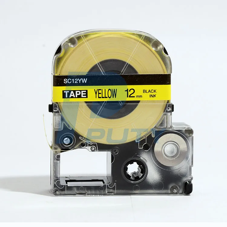 5PCS 12mm black on yellow SC12YW label tape ink cartridge compatible