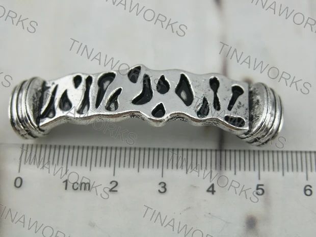 

FREE SHIPPING 20pcs Anti-Silver Bracelet Connector/Center Spacer for Licorice Leather 7mmx11mm--PAT109
