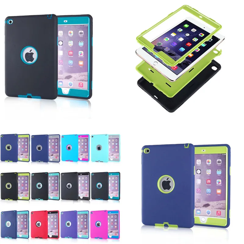 

Wholesale LD Funda Capa Case for iPad Mini 4 Durable Heavy Duty 3 in 1 Layers Cases Shockproof Cover for iPad Mini4 Tablet PC