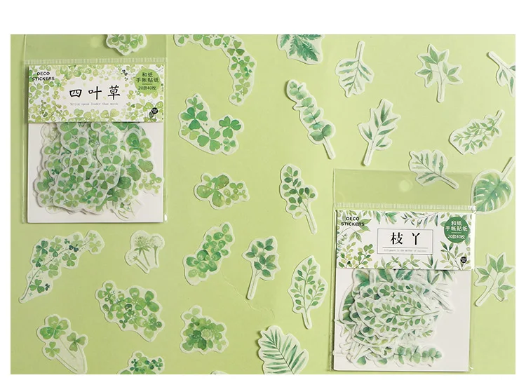 Зеленое растение четырехлистный клевер пуля журнал декоративная наклейка для ежедневника украшение для альбома DIY наклейка s школьные офисные принадлежности