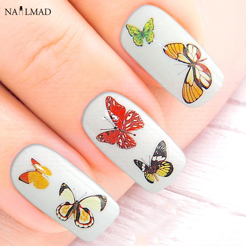 

10 sheets NailMAD 3D Self-adhesive Flower Nail Art Stickers Ultra-thin Decals Dry Flower Sticker Butterfly Finger Nail Stickers