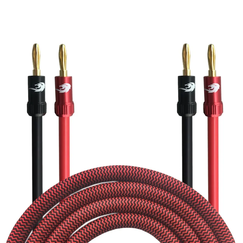 Cable para altavoces 4 mm de sección con bananas en un lateral 2 x